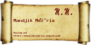 Mandjik Mária névjegykártya